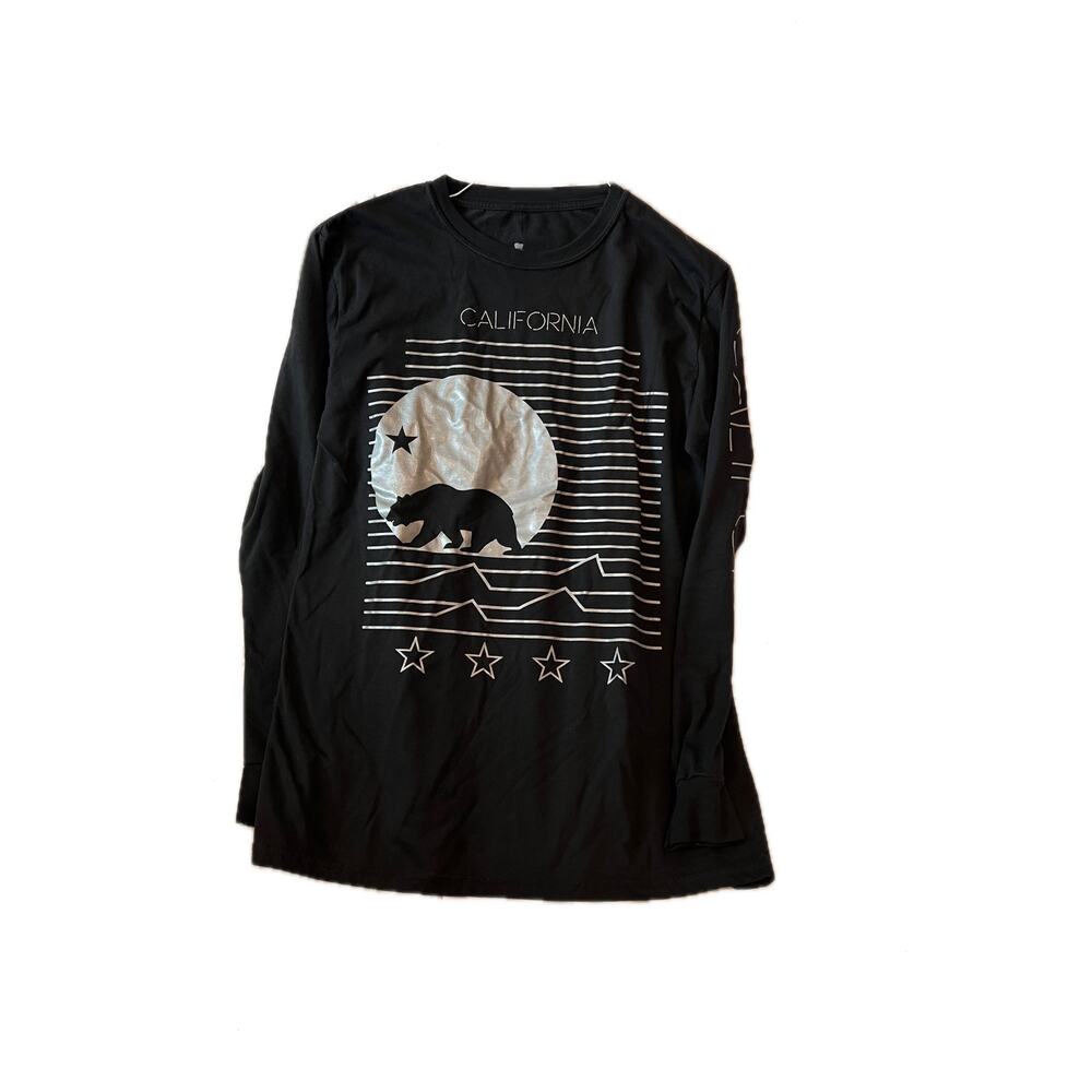California Bear Black Long Sleeve Shirt Mens M